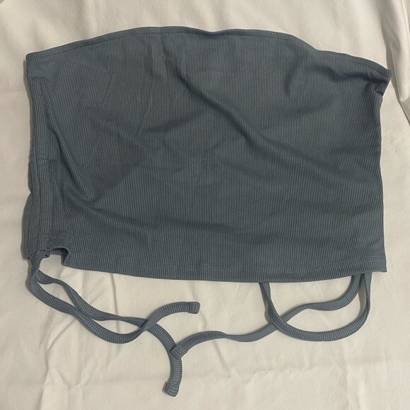 SHEIN Solid Drawstring Side Crop Tube Top-SIZE XL - Picture 3 of 5